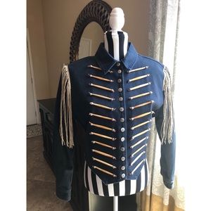 Gorgeous Double D Ranch Military Jean Jacket